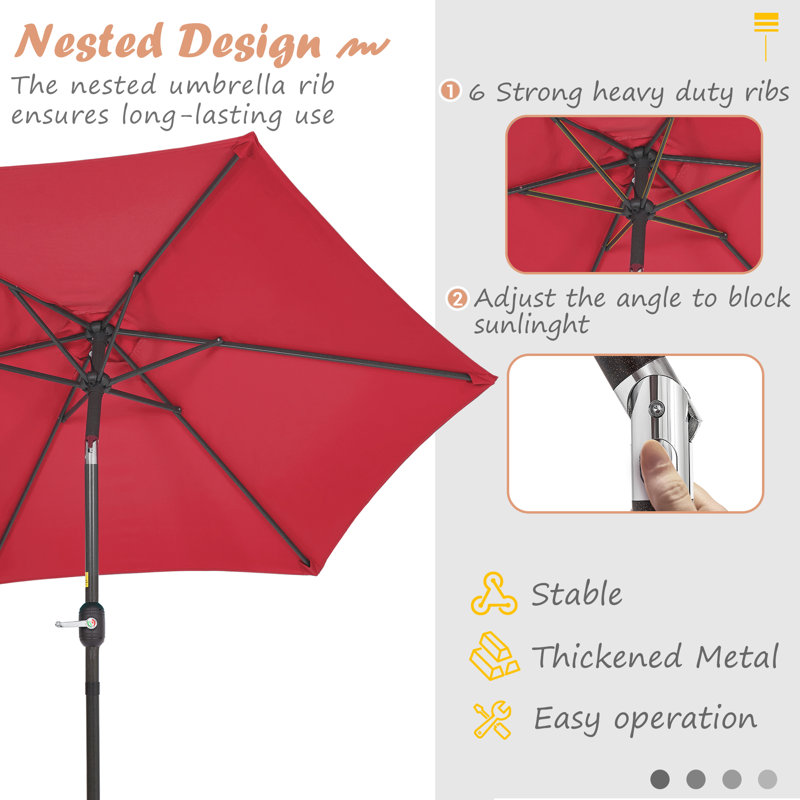 Parasol de marché 7,5 pi Blaise, Rouge