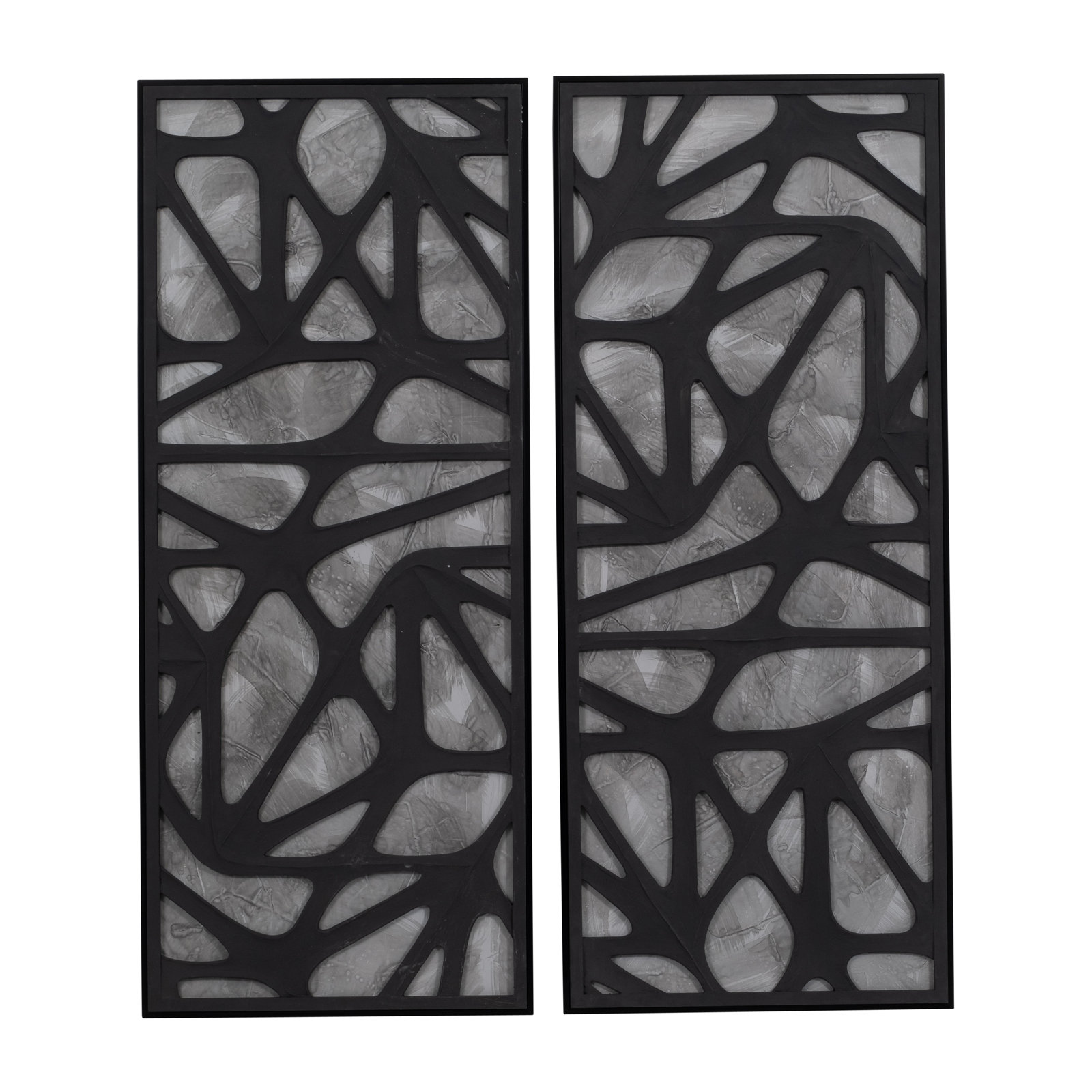 Set of 2 25X59" Ventre Dimensional Wall Art for Contemporary Homes.