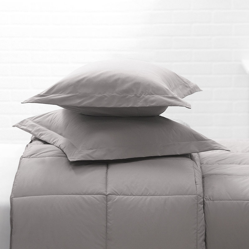 Organic Cotton Blend Standard Sham Set, Dark Gray, King