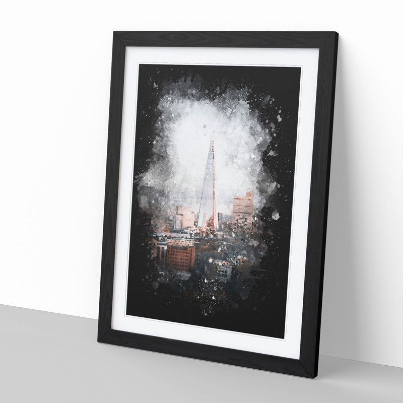 The Shard in London Vol.5 - Picture Frame Graphic Art, 65cm H x 48cm W x 2cm D, Black Framed