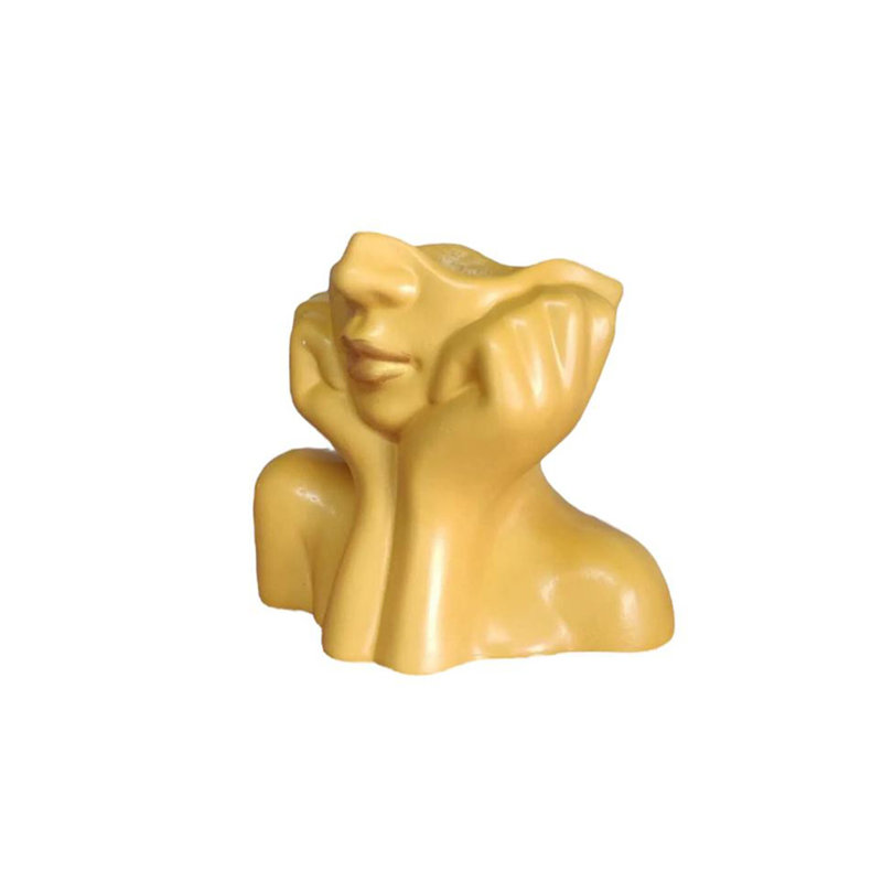 Comolli Ceramic Table Vase, 19cm H x 16cm W x 11cm D, Yellow