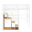 Lit mezzanine simple en métal avec escalier de rangement et petite armoire-25674849