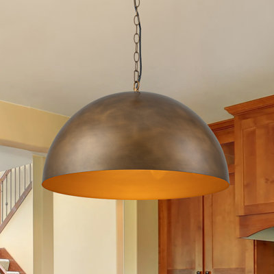 Bradson 1-light Antique Brass Dome Pendant