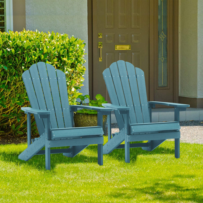 Chaise Adirondack en plastique Clearbrook, Bleu clair