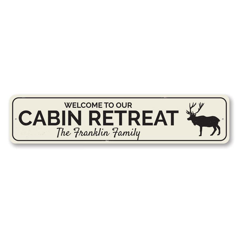 Enseigne en aluminium Cabin Retreat, H 6 po x l 24 po x P 0,063 po