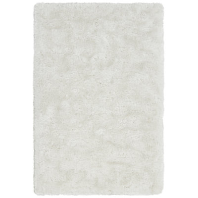 Joellen Authentic Hand-Woven Handmade High Pile & Thick Modern Classic Design White Shag Polyester Area Rug
