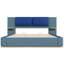 Lit plateforme tapissier avec panneau, structure stable, sans sommier, assemblage facile, coins arrondis doux et tablettes intégrées-1328109073-1328109074