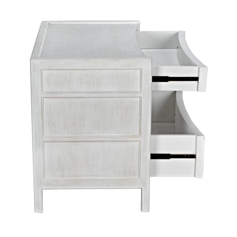 Hampton 3 - Drawer Solid Wood Nightstand, White Wash