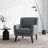 Jaqueze Upholstered Gray Cotton Blend Wide Back Armchair with Solid Wood Leg-105426696