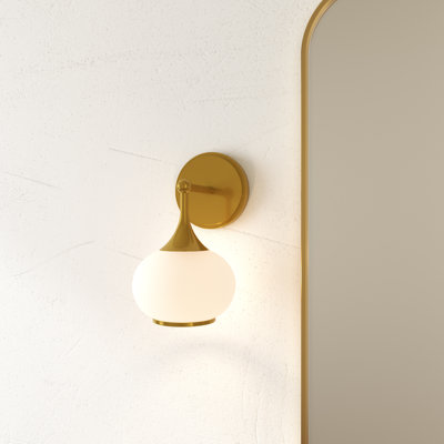 Modern Brass Wall Light with Glass Shade, Decorative Bedside & Hallway Sconce, Soft Ambient Lighting