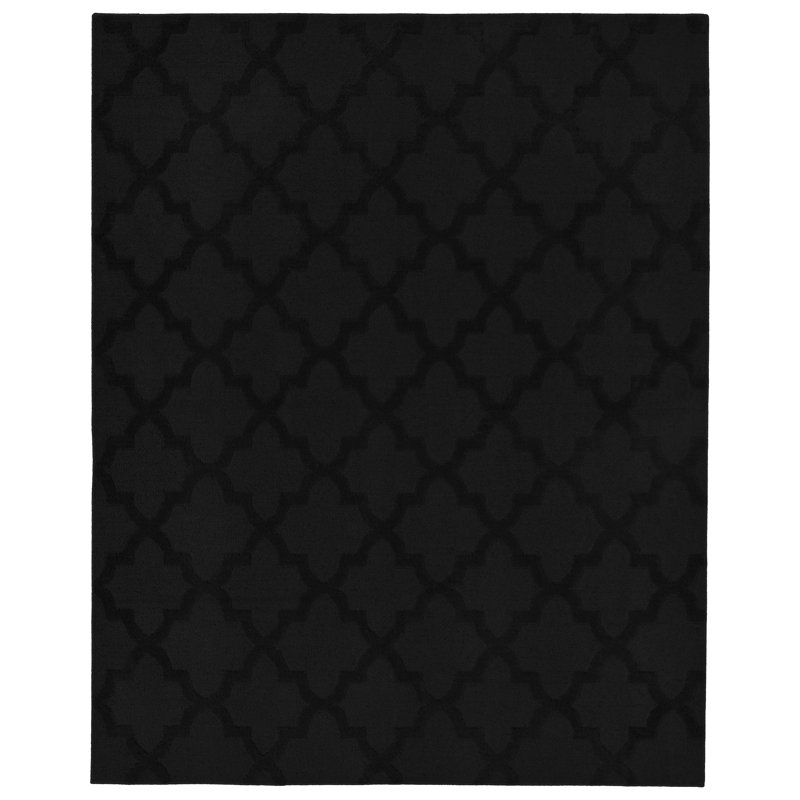 Tapis noir en polypropylène touffeté à motif géométrique Nasturtium, Rectangulaire 3 pi x 5 pi