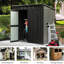 Remise de jardin en métal noir avec portes et serrure - ventilation imperméable de 6 pi x 4 pi