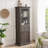 Modern Tall Storage Cabinet with Glass Doors & Shelves - Versatile Freestanding Sideboard with Drawer for Living Room, Kitchen, Dining Room, & Office - Elegant Finish-193649023
