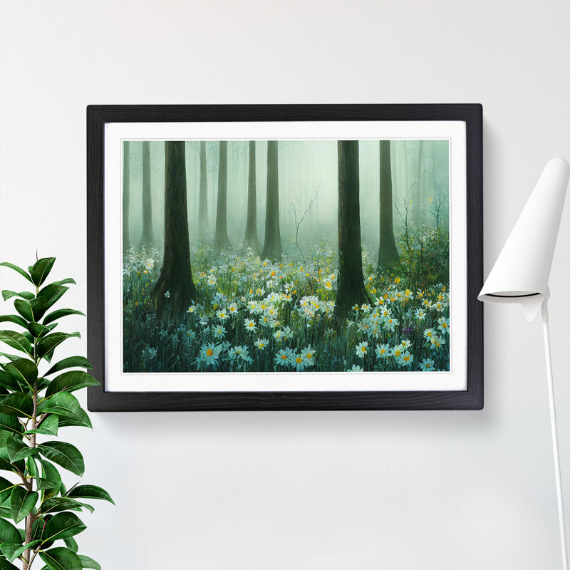 Adorable Spring Forest - Single Picture Frame Print, 34cm H x 46cm W x 2cm D, Black Framed