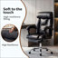 Fauteuil de bureau à hauteur ajustable avec repose-pieds Fauteuil d'ordinateur confortable à haut dossier Fauteuil de jeu inclinable en cuir durable