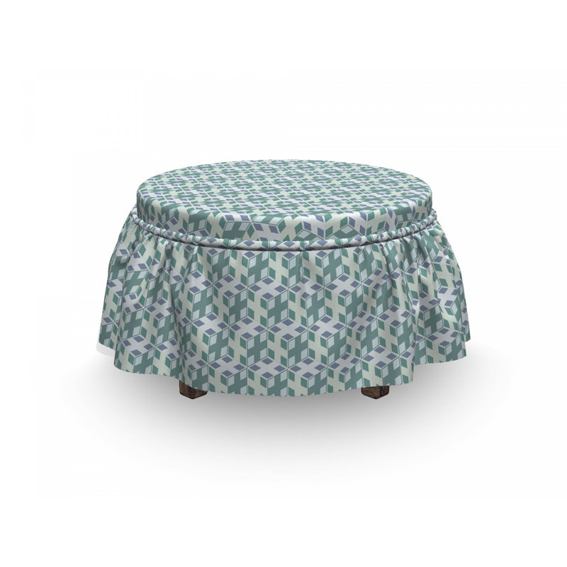 Housse pour repose-pieds cubes square art