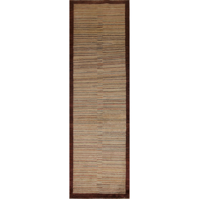 Tapis oriental rayé Gabbeh 3 x 10