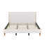 Lit plateforme tapissier moderne avec tête de lit à oreilles et pieds en bois Modern Boucle-533618457