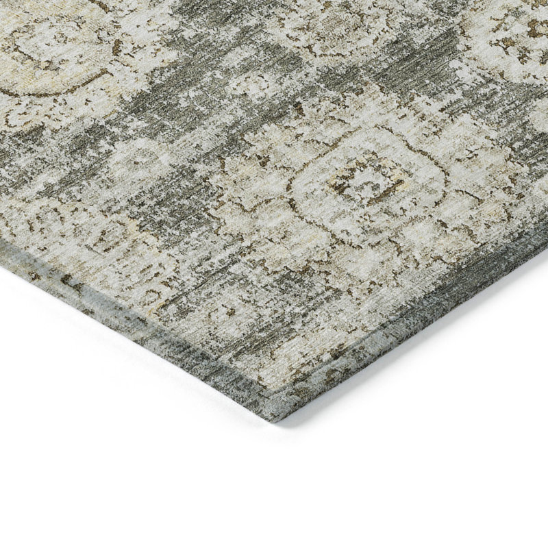 Tapis intérieur / extérieur en polyester tissé à la machine Heffington, Rectangle 9 pi x 12 pi