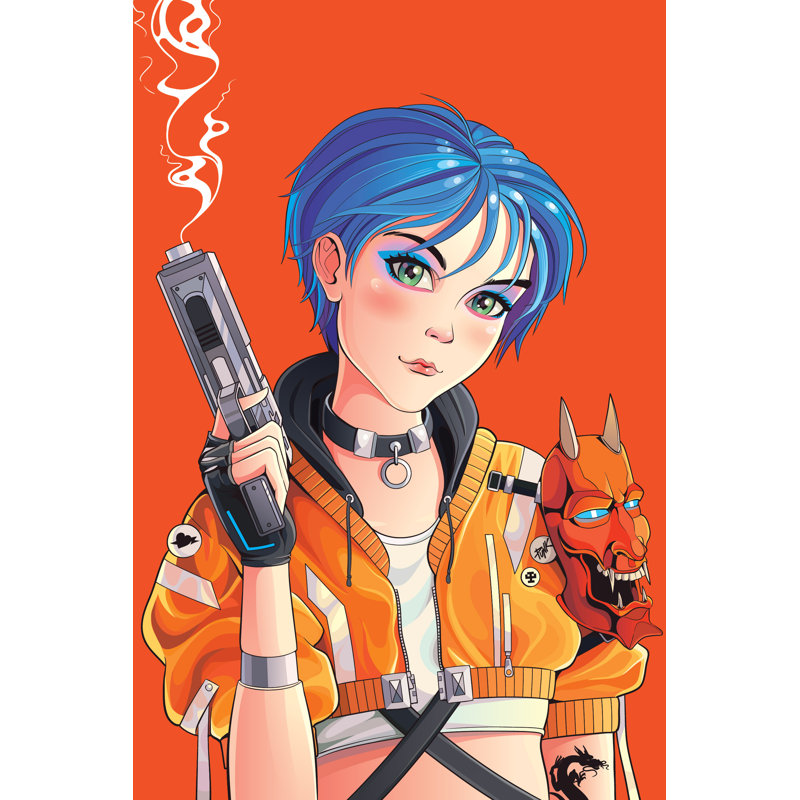 Cyberpunk Anime by Man_Half-tube - Wrapped Canvas Print, 76cm H x 51cm W