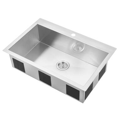 ZUHNE Drop-In Kitchen Sink Stainless Steel (33 by 22 Single Bowl) Grad –  Zuhne