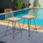 Tabouret d'extérieur en osier avec coussin Chateau-71413582