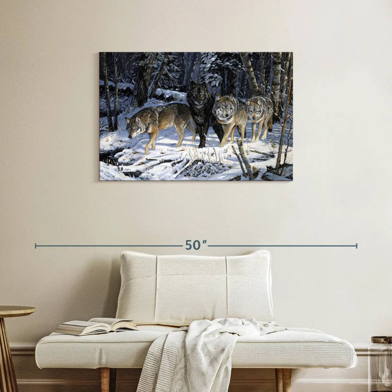 Brampt sur le sentier de nuit - Loups, H 24 po x l 36 po