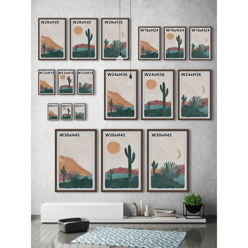 Un triptyque oasis du désert, H 36 po x l 24 po