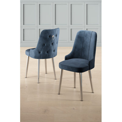 Ensemble de chaises modernes (2 pièces), anthracite et chrome, 18,1 x 37,0 x 18,1 pouces | Structure 100% métal, tissu Babyface, siège d'une hauteur de 18,5 po | 22 dossiers en mousse, 28 sièges en mousse | Élégant pour la maison et l'hôtel