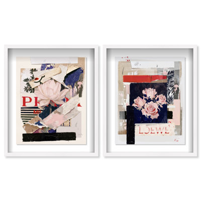 Milano Collage Set Shadowbox Floral & Botanical Print by Oliver Gal, Black Frame, 16 x 20