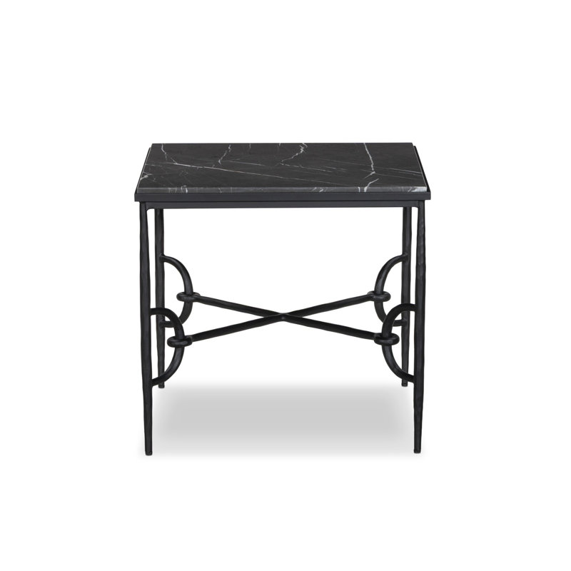 Babylon Marble End Table, 20" H x 22" W x 22" D, Gray Italian Marble