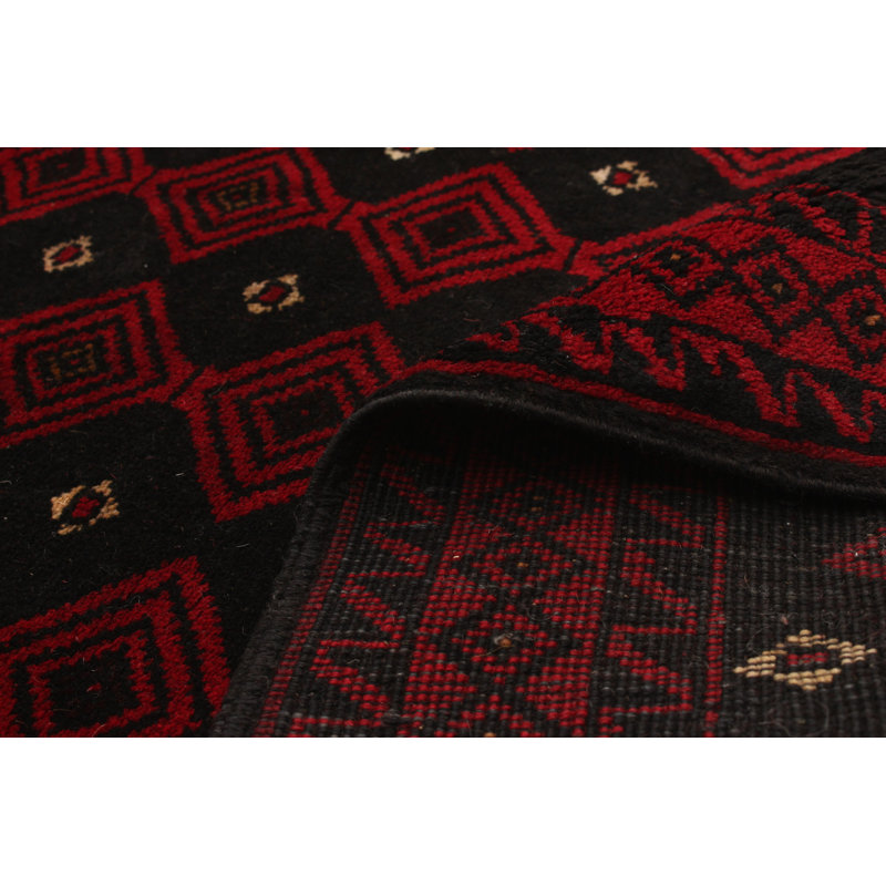 One-of-a-Kind 3'5" X 6'3" 1980s Wool Area Rug in Red