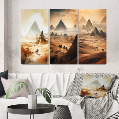 «Camel Ride Through The Desert», 3 pièces sur toile