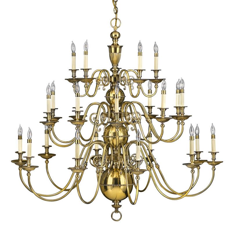 Cambridge Classic Burnished Brass Beaded 25-Light Chandelier