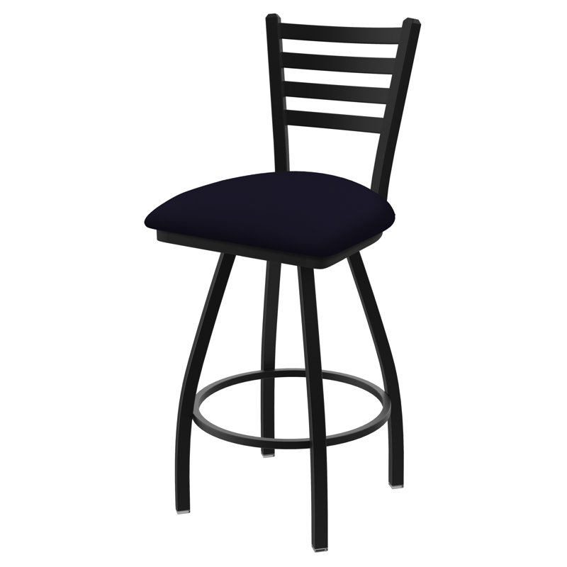 Tabouret de bar pivotant de 36" Evers, Noir froissé, Vinyl-Canter Twilight, Extra Tall (36” Seat Height)