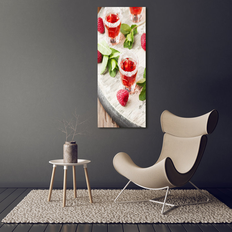 Raspberries And Drinks - Wrapped Canvas Print