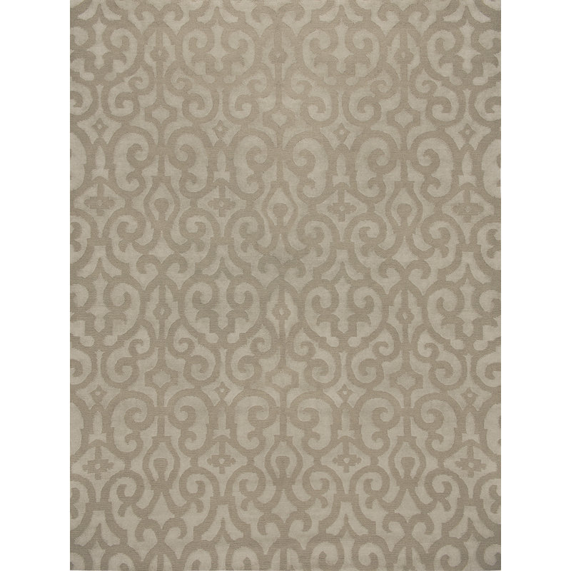 Damask Area Rug in Dove/Gray, Rectangle 10' x 14'