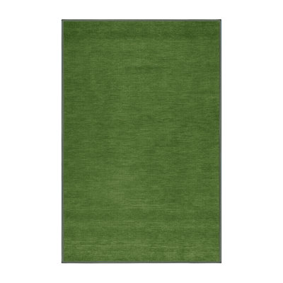 Tapis vert uni lavable à la machine