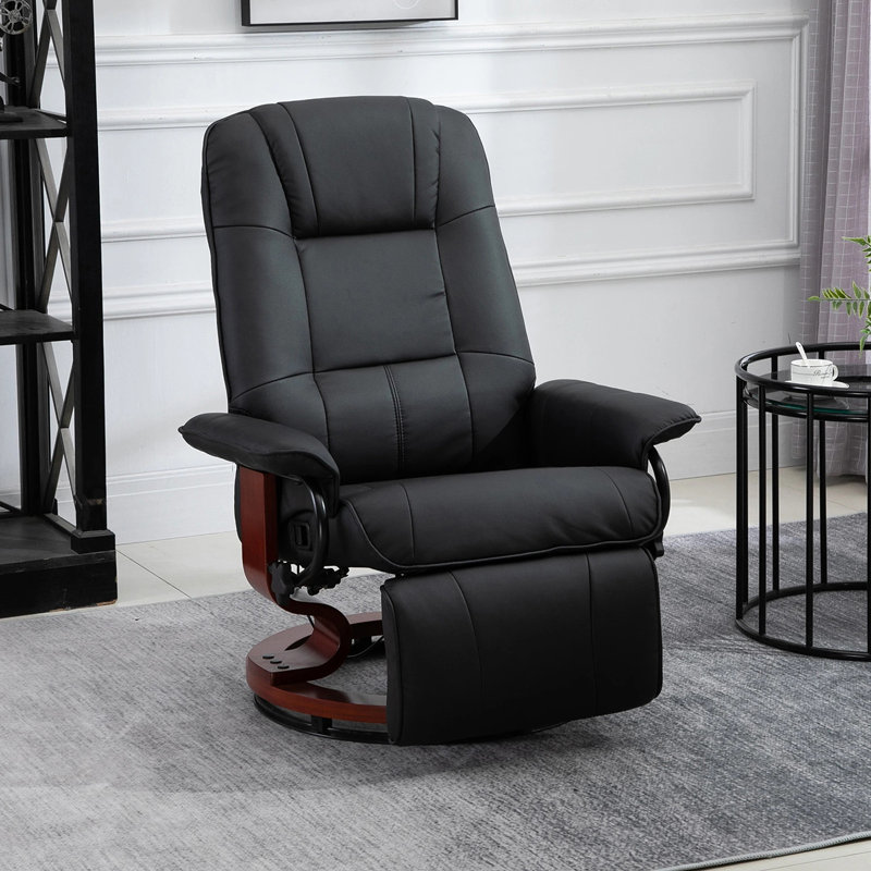 Fauteuil inclinable pivotant en cuir Vegan, Noir