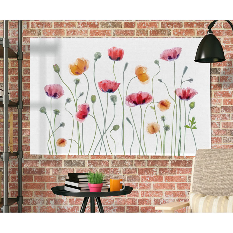 «High Key Poppy Party», reproduction, H 12 po x l 18 po x 1,5 po, Toile tendue