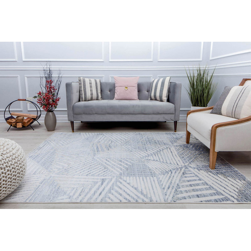 Juliette Abstract Genesis White Area Rug, Rectangle 8' x 10'