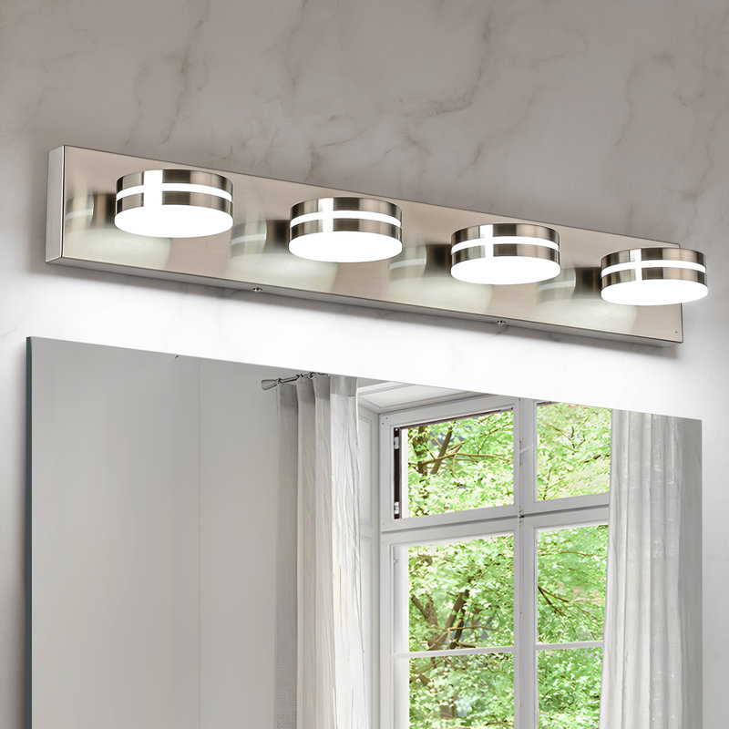 Ravo LED  Vanity Light High Transmittance and Dimmable 5500K with 270° Rotatable Head, Brushed Nickel, 4 Lights