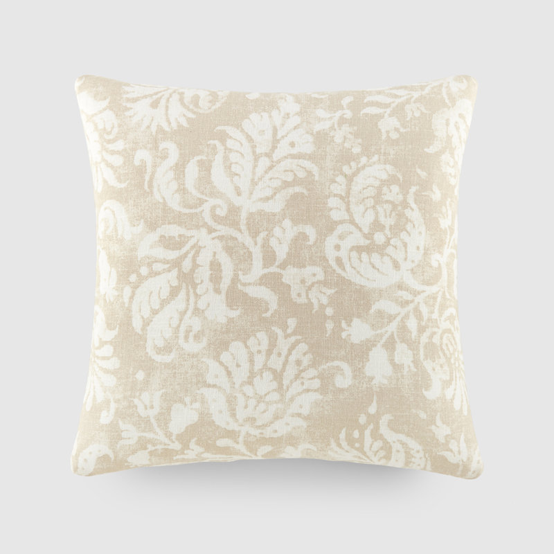 Coussin décoratif à motif floral délavé , Beige