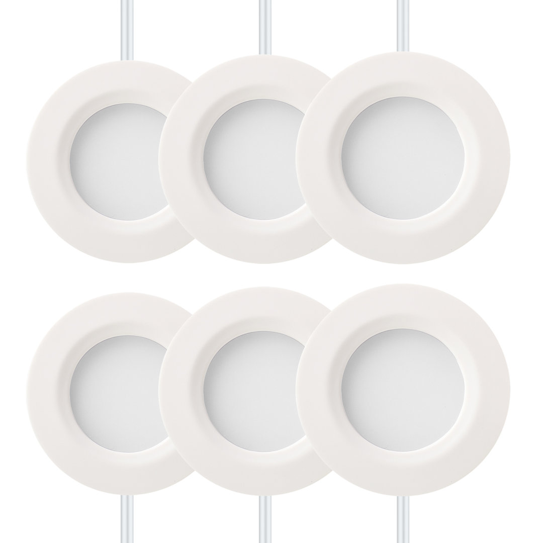 Inlight 2.75" Wide 3000K Dimmable LED Puck Lights Kit, Plug-in Installation (Set of 6) Inlight 