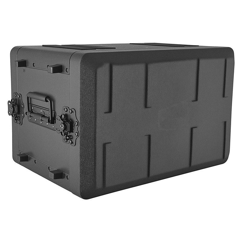 Étui de rangement 6U, profondeur de 12 po, étagère peu profonde avec compartiment pour microphone, fabrication en polyéthylène, loquets encastrés, installation facile pour amplificateur, profondeur interne de 8,7 po