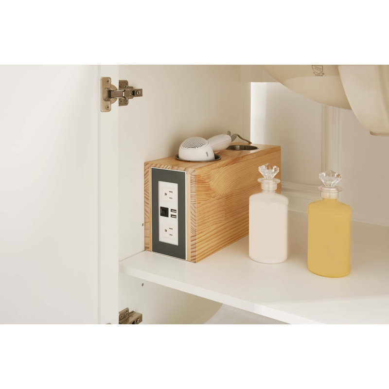 Meuble-lavabo 36 po en bois massif pré-assemblé, Blanc