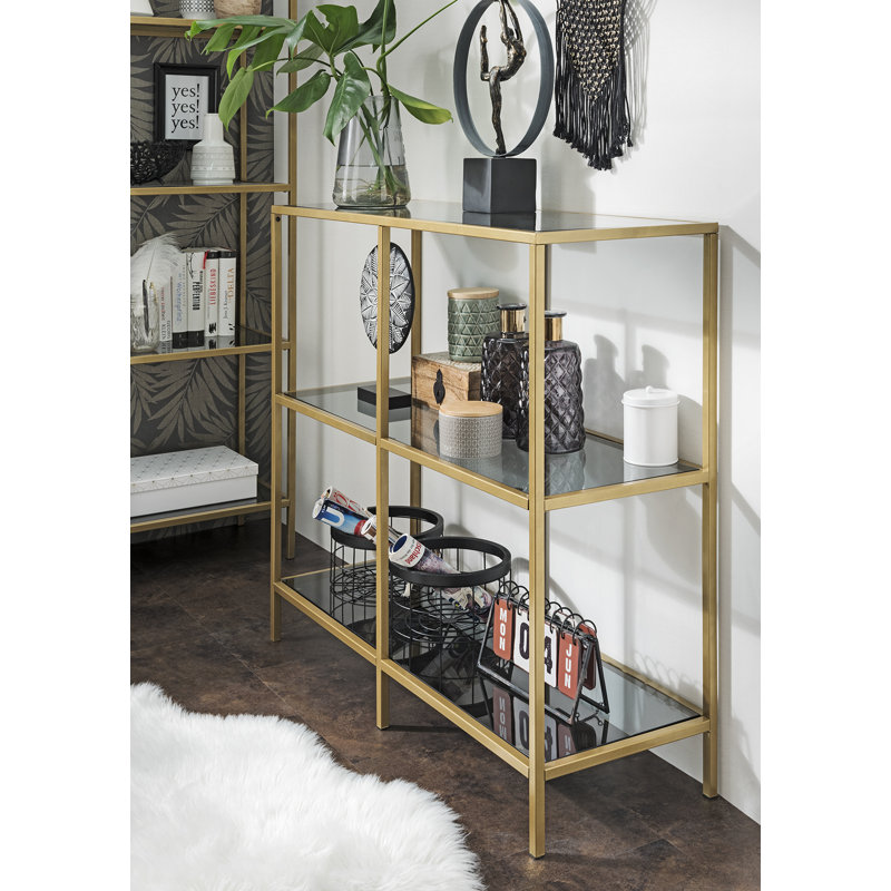 Callendale 93cm H x 100cm W Metal Etagere Bookcase