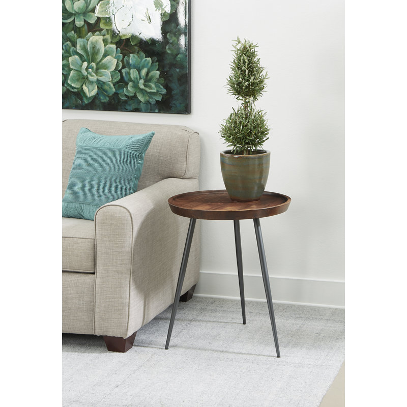 Purkey Solid Wood Tray Top End Table
