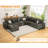 114'' Modular Sectional Sofa With Ottoman
