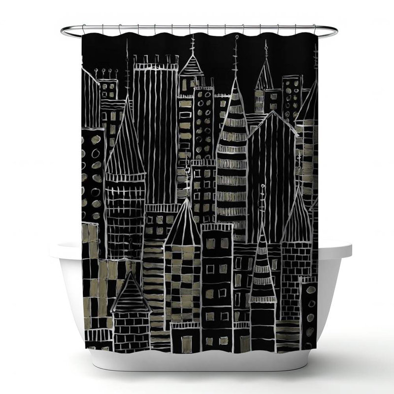 Shower Curtain CI317 – Polyester Shower Curtain, Dye Sublimation Print, 71" W × 74" L